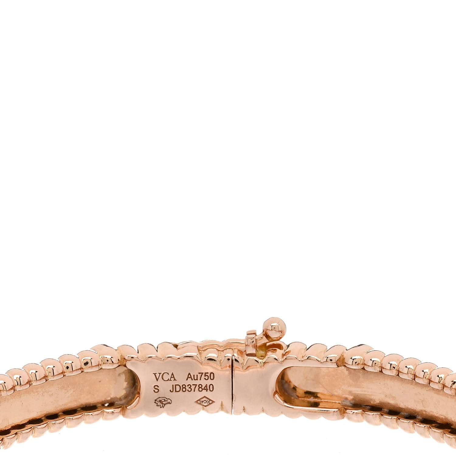 Van Cleef & Arpels 18K Rose Gold Diamond Perlee Sweet Clovers Bracelet S 3 of 4