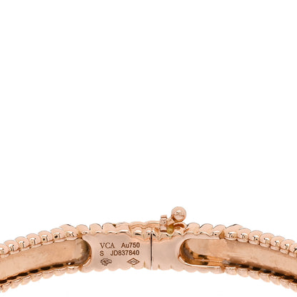 Van Cleef & Arpels 18K Rose Gold Diamond Perlee Sweet Clovers Bracelet S 3 of 4