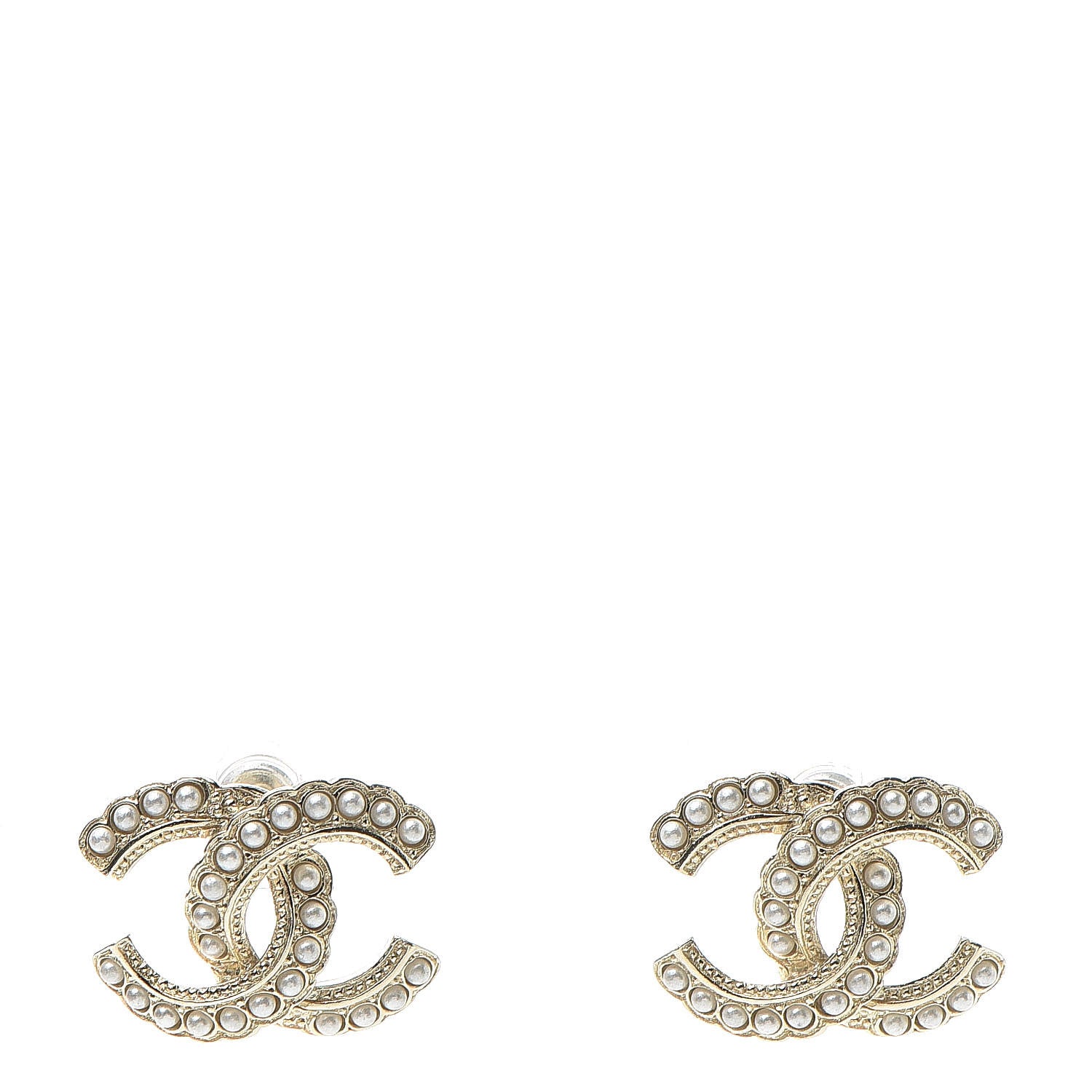 Chanel Pearl Queen of France CC Earrings Gold 1 of 5