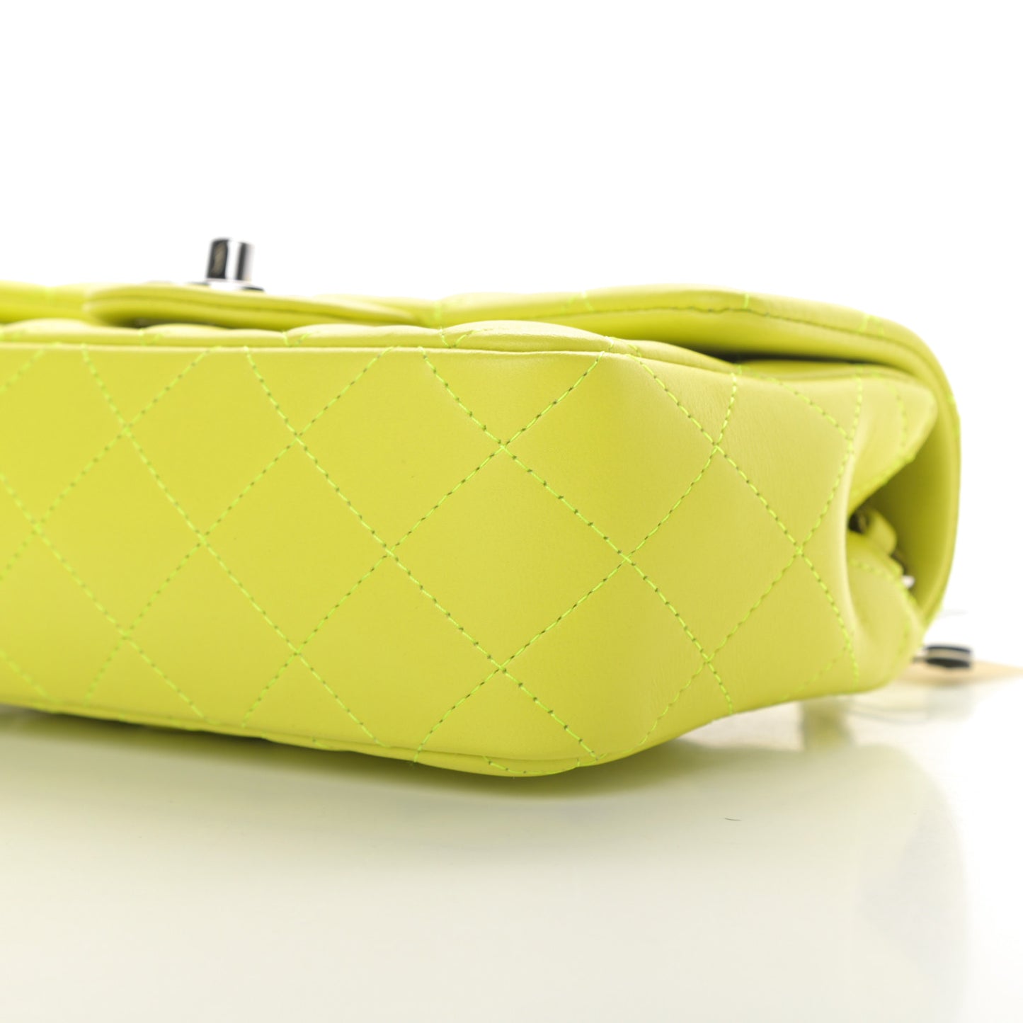 Lambskin Quilted Mini Rectangular Flap Yellow