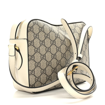 Gucci GG Supreme Monogram Small Horsebit 1955 Shoulder Bag Beige Mystic White 3 of 9