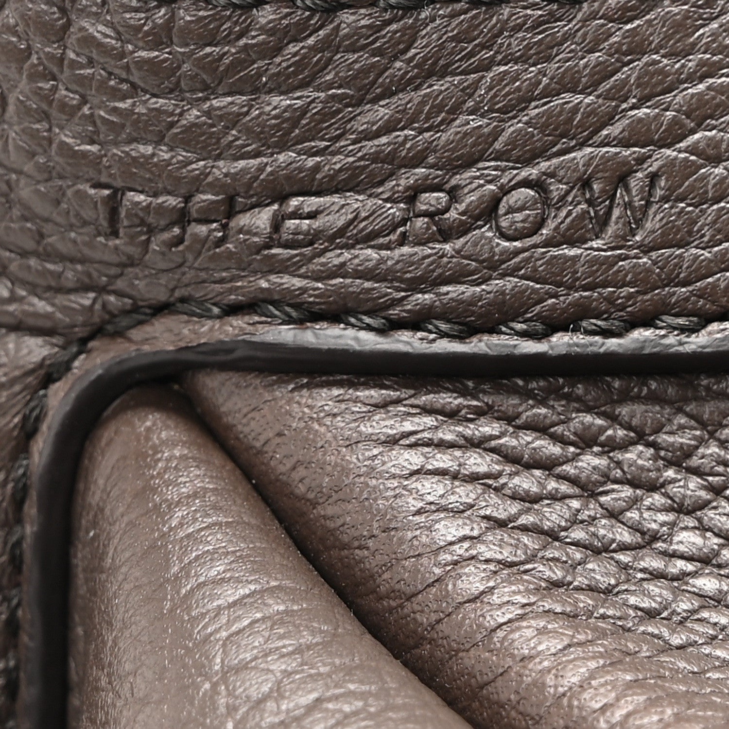 The Row Grained Calfskin Large Slouchy Banana Bag Brunette 6 of 9