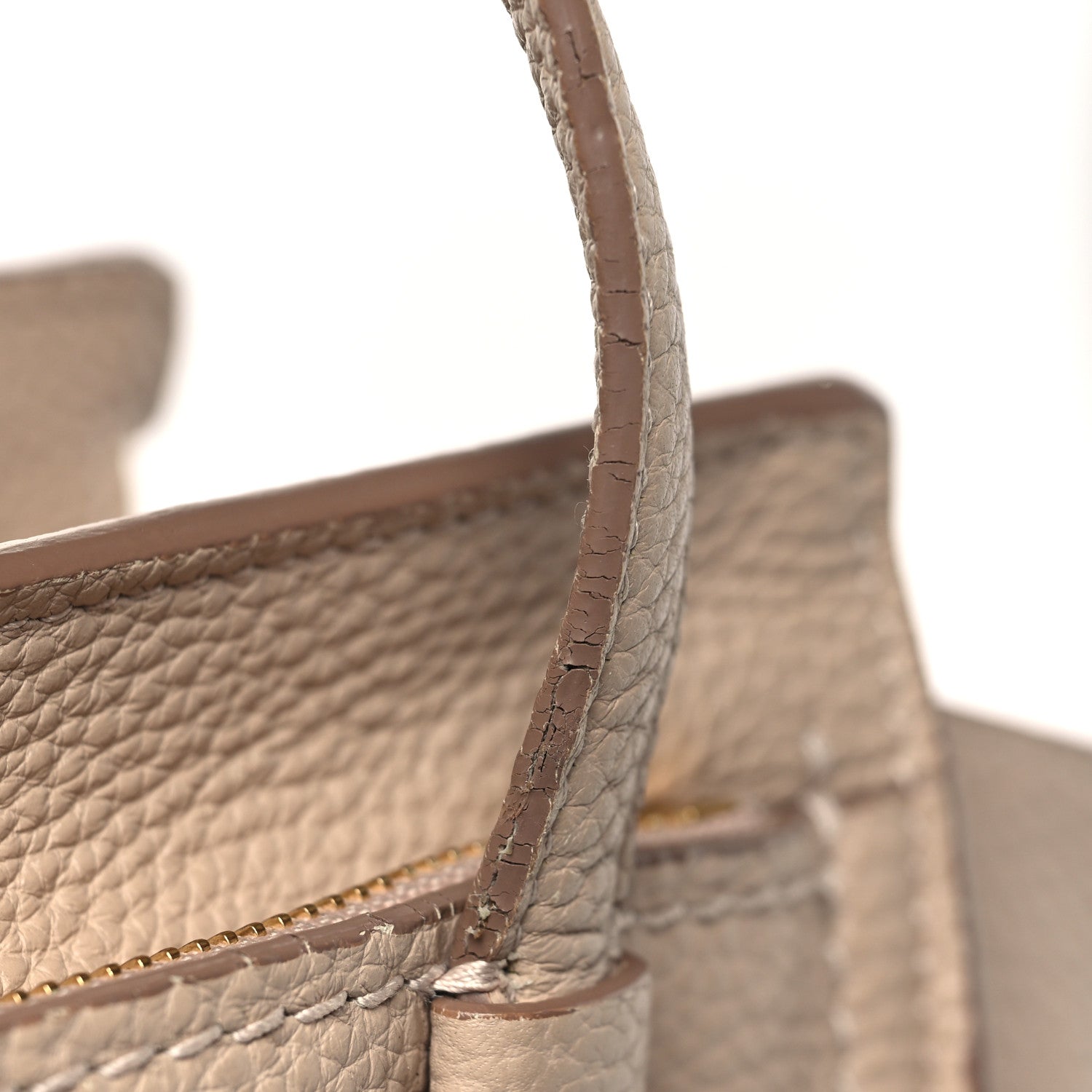 Salvatore Ferragamo Hammered Calfskin Double Handle Small Amy Tote Cumin 13 of 14