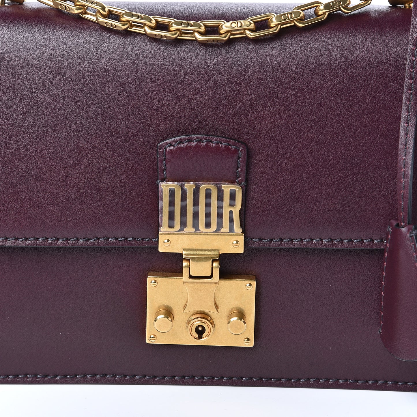 Calfskin Large Dioraddict Flap Bag Deep Amaranth