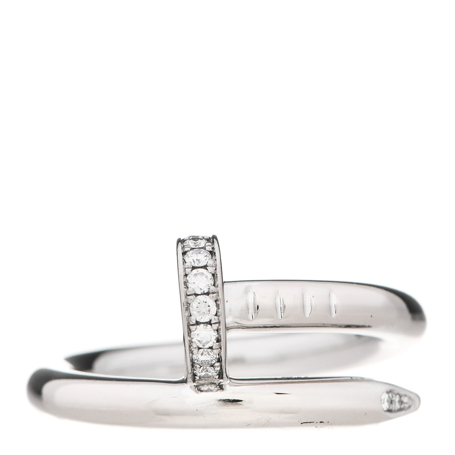 Cartier 18K White Gold Diamond Juste Un Clou Ring 49 4.75 1 of 7