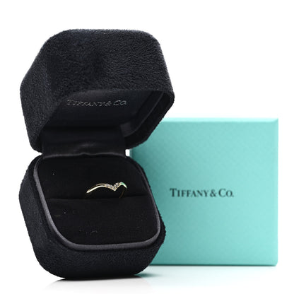 Tiffany 18K Yellow Gold Diamond .04ctw Soleste V Band Ring 47 4 5 of 5