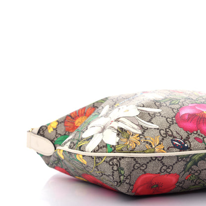 Gucci GG Supreme Monogram Flora Web Small Ophidia Half Moon Hobo White 8 of 11