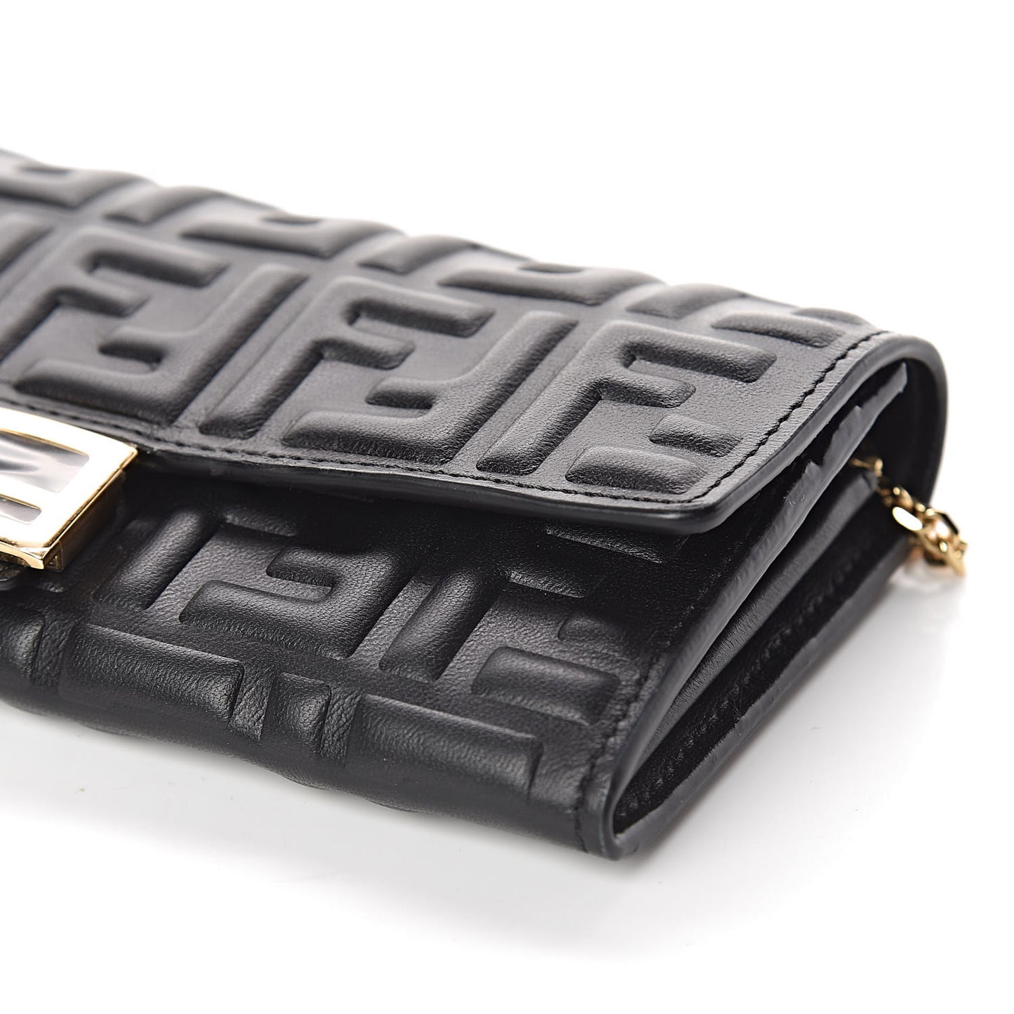 Nappa Matisse FF Embossed Continental Wallet On Chain Black