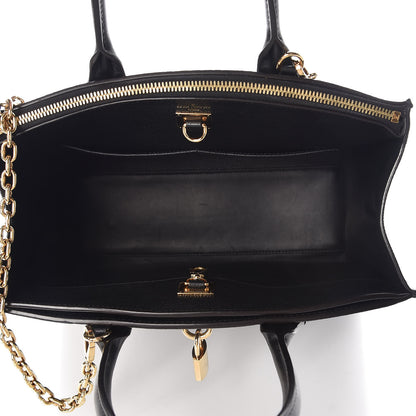 Louis Vuitton Calfskin Studded City Steamer MM Black 7 of 8