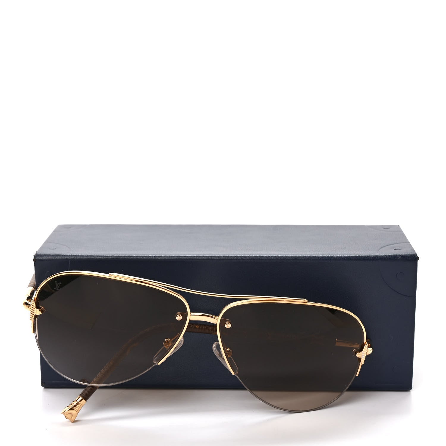 Louis Vuitton Monogram Petite Viola Pilote Aviator Sunglasses Z0571U Brown 7 of 7