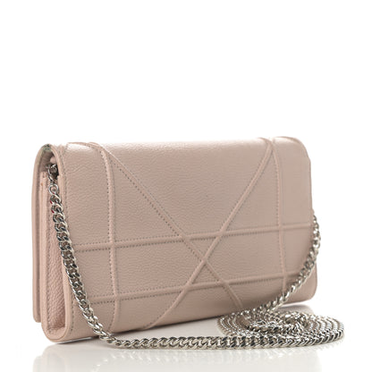 Christian Dior Grained Calfskin Diorama Croisiere Chain Wallet Rose Poudre 3 of 22