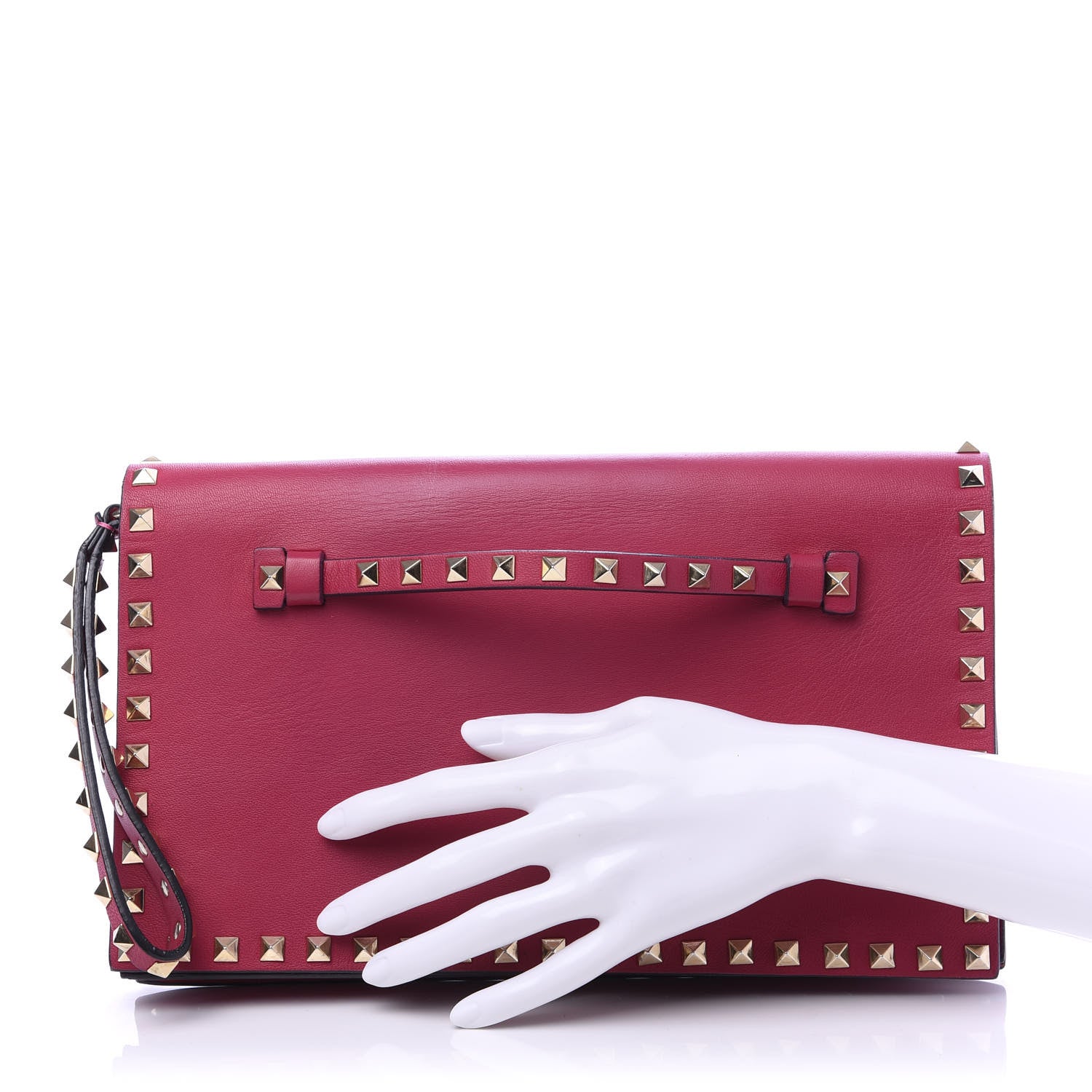 Valentino Garavani Nappa Rockstud Wristlet Clutch Cyclamin 2 of 11