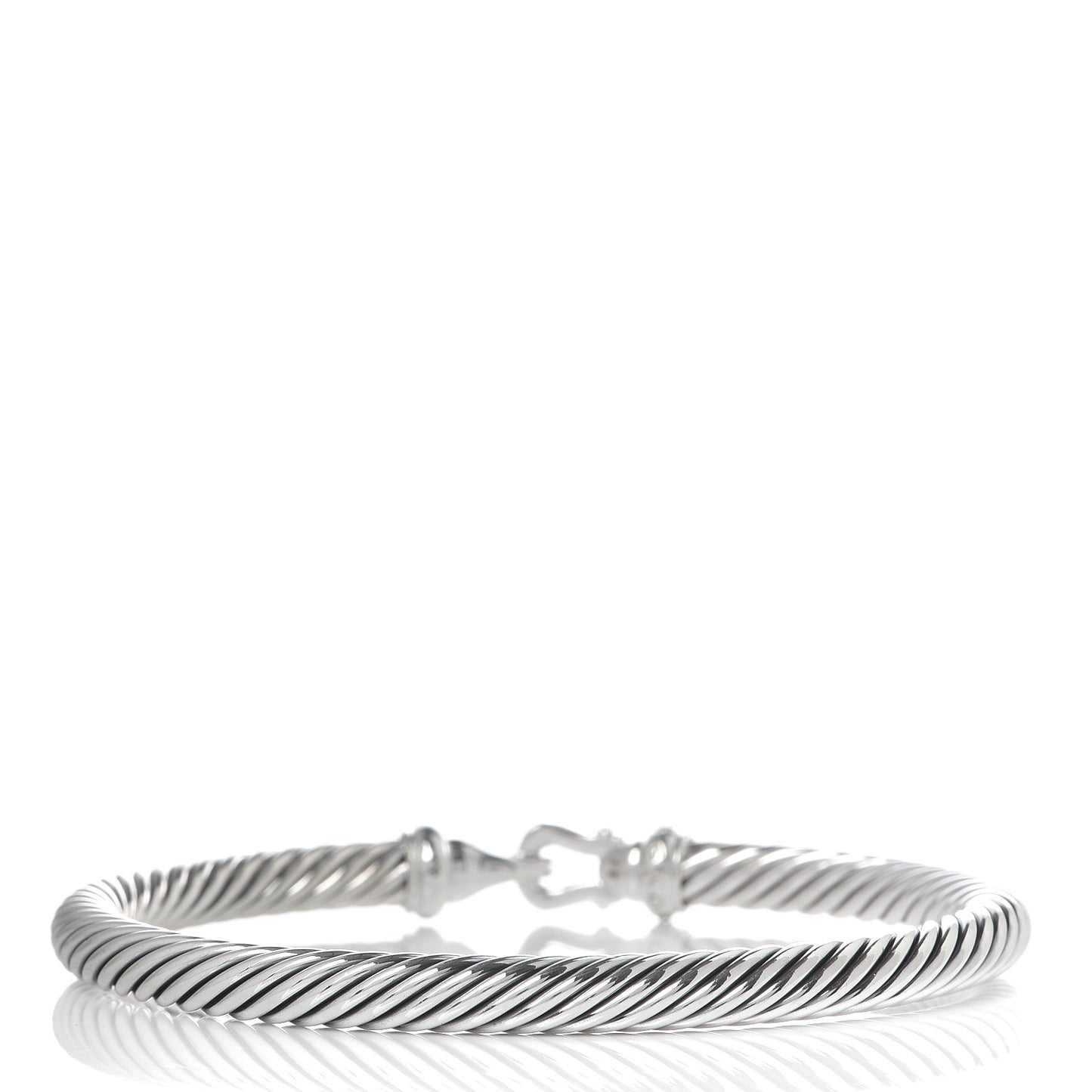 Sterling Silver Diamond 5mm Cable Buckle Bracelet