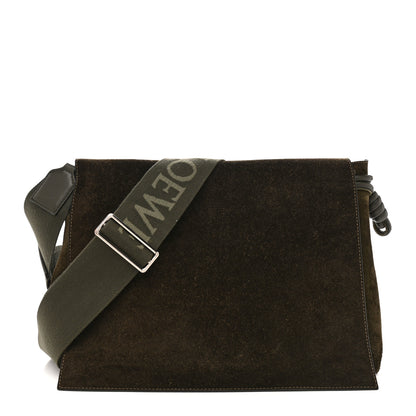 Loewe Suede Flamenco Satchel Bottle Green 1 of 15