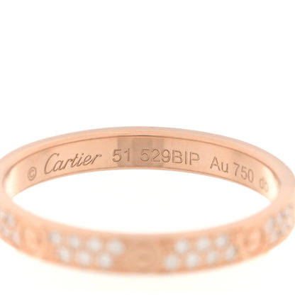 Cartier 18K Pink Gold Diamond 2.6mm LOVE Paved Band Ring 51 5.75 4 of 4