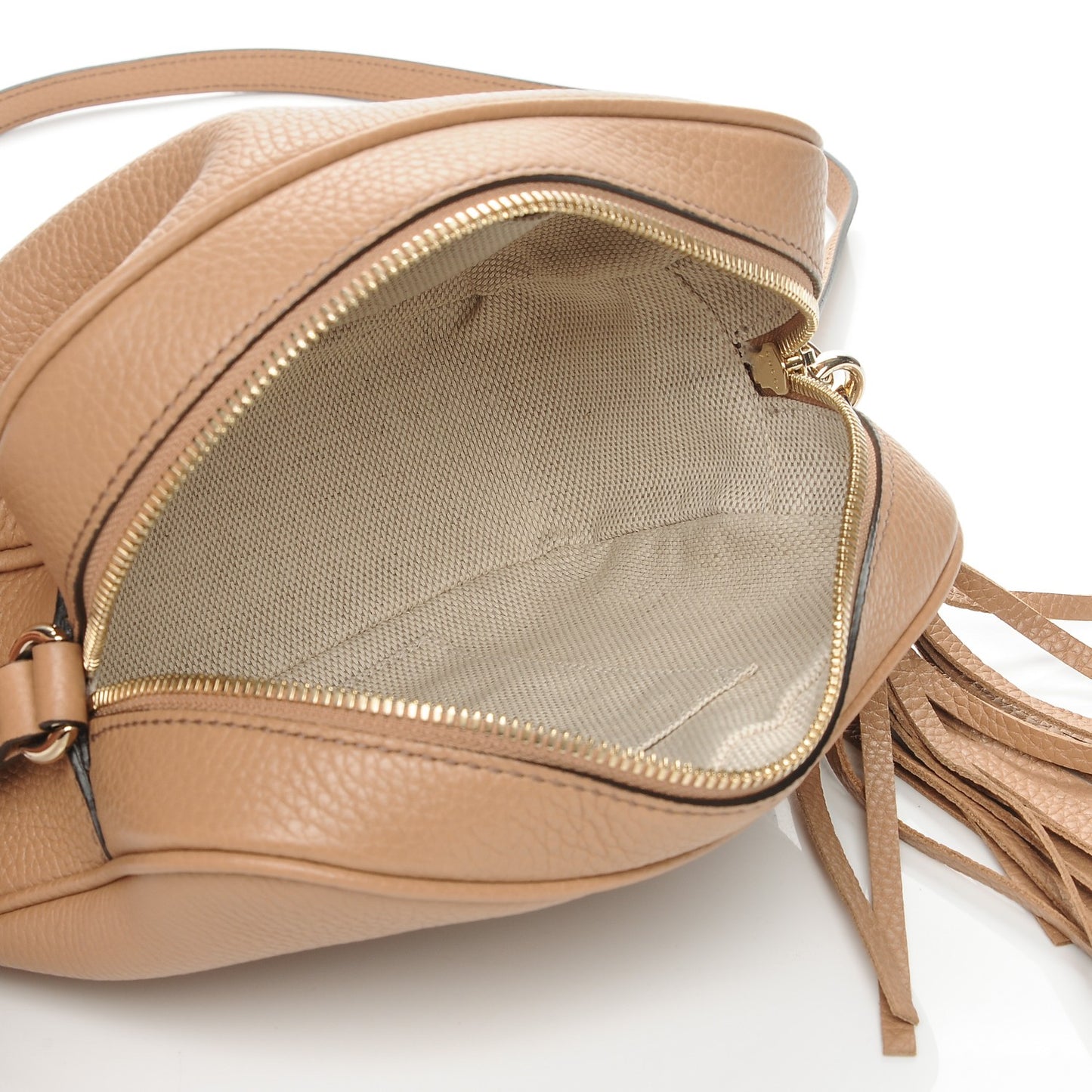 Pebbled Calfskin Small Soho Disco Bag Camelia