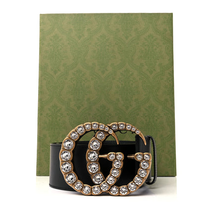 Gucci Calfskin Crystal Double G 55mm Belt 85 34 Black 5 of 5