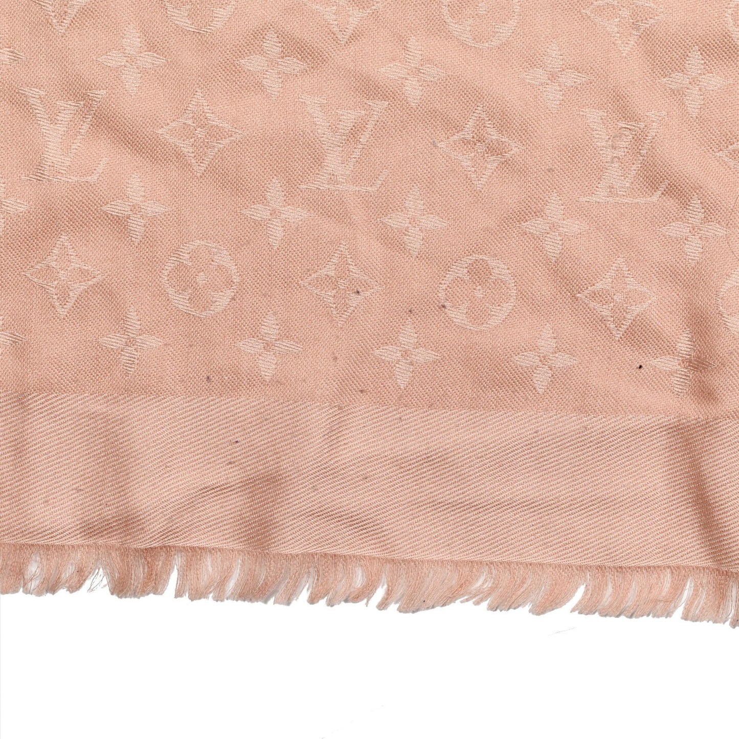 Silk Wool Monogram Shawl Rose