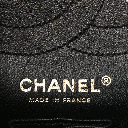 Chanel Lambskin Metallic Calfskin Crocodile Embossed 2.55 Cocodile Reissue 225 Flap Black Gold Black Gold 6 of 10