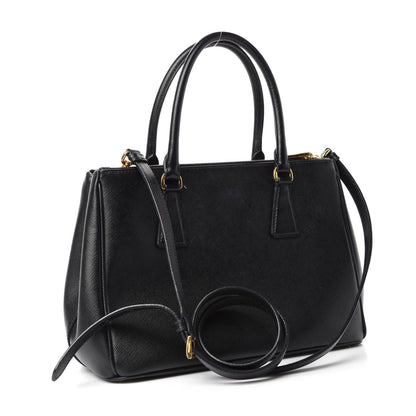Prada Saffiano Small Galleria Double Zip Tote Black 3 of 13