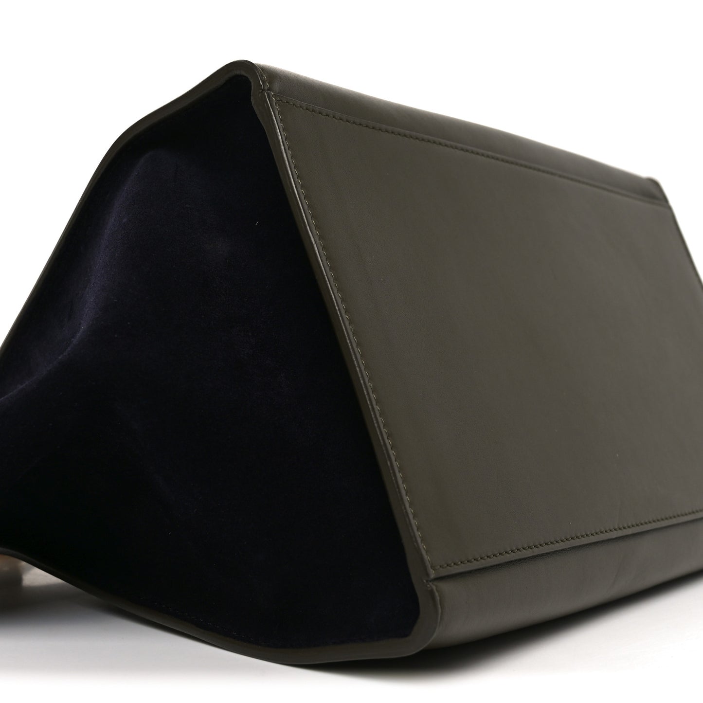 Smooth Calfskin Suede Medium Tri-Color Trapeze Cream Black Khaki