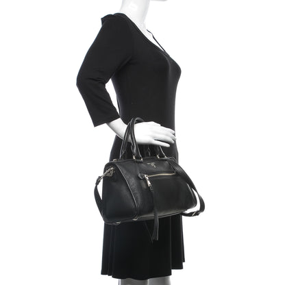 Prada Vitello Phenix Top Handle Bag Black 2 of 8