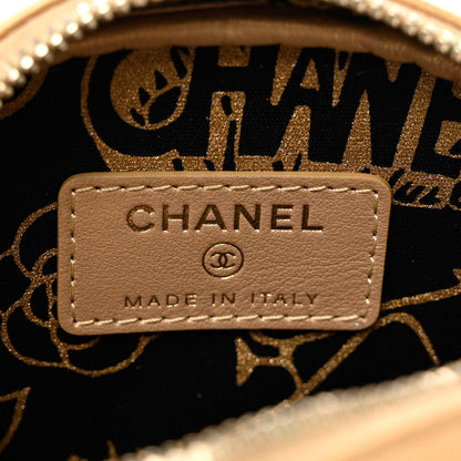 Chanel Metallic Lambskin Quilted Zip Around Classic Coin Purse Gold 6 of 7