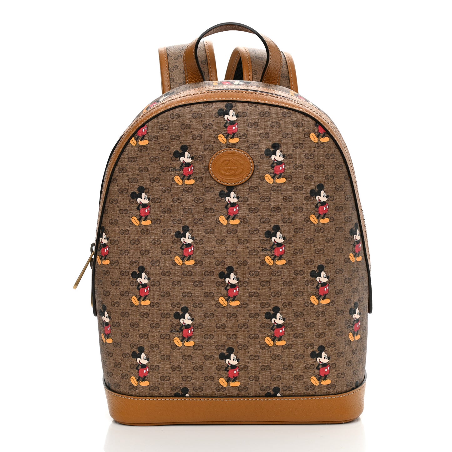 X DISNEY Mini Vintage GG Supreme Monogram Mickey Mouse Small Dome Backpack Beige Vintage Sun Oil