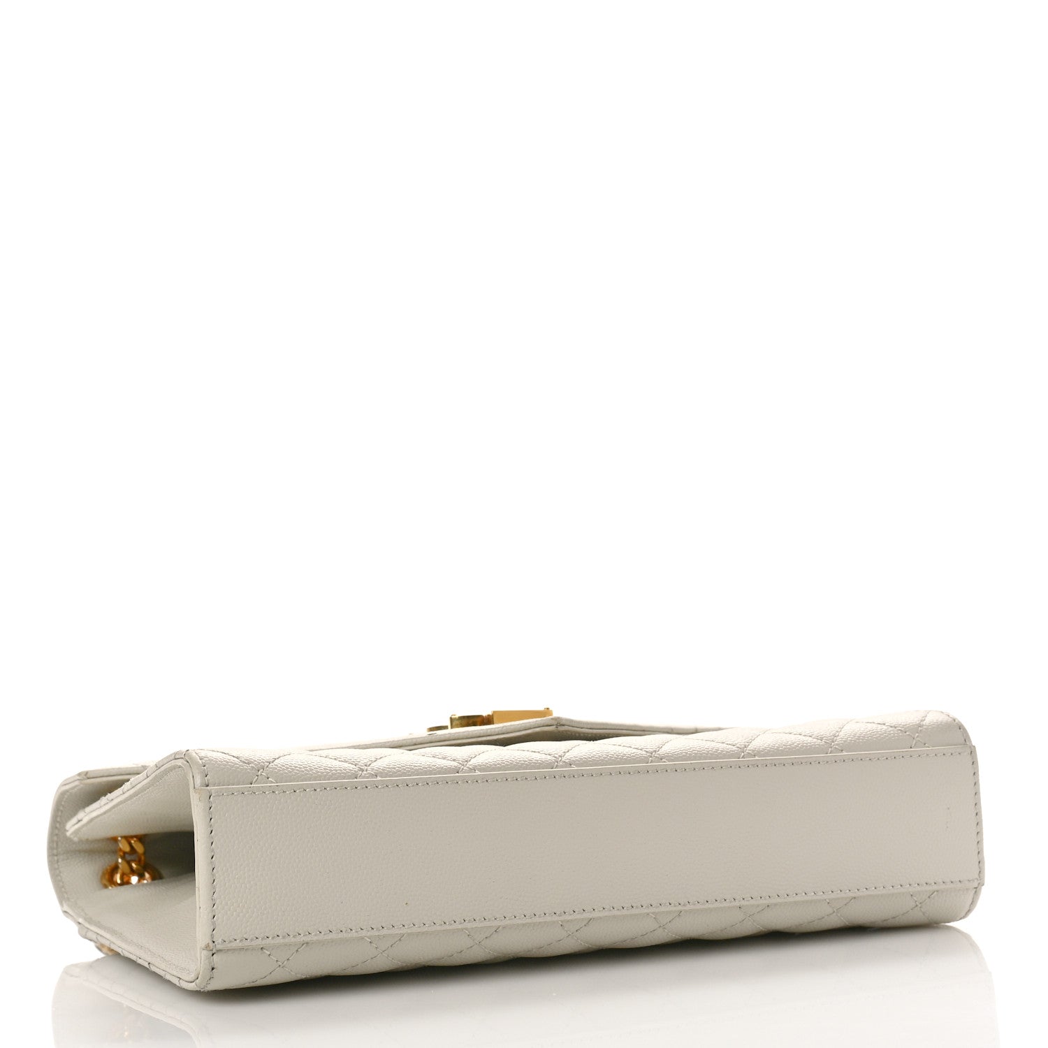 Saint Laurent Grain De Poudre Textured Mixed Matelasse Triquilt Medium Monogram Satchel Crema Soft 7 of 21