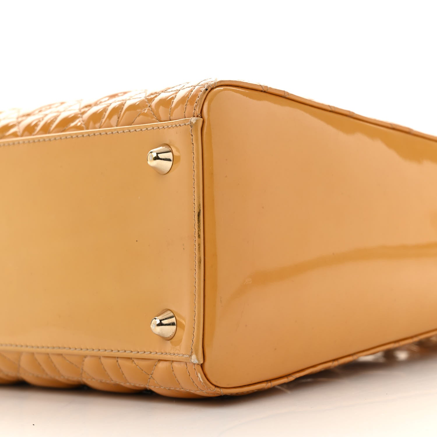 Christian Dior Patent Cannage Large Lady Dior Yellow 10 of 15