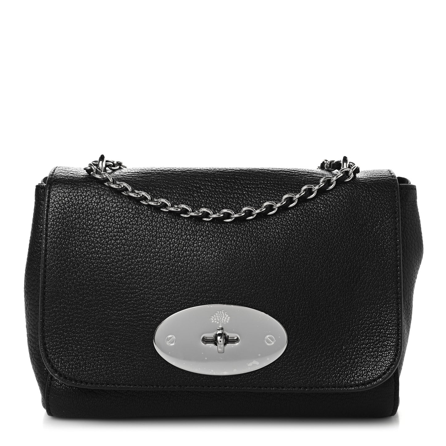 Glossy Goatskin Small Lily Flap Black