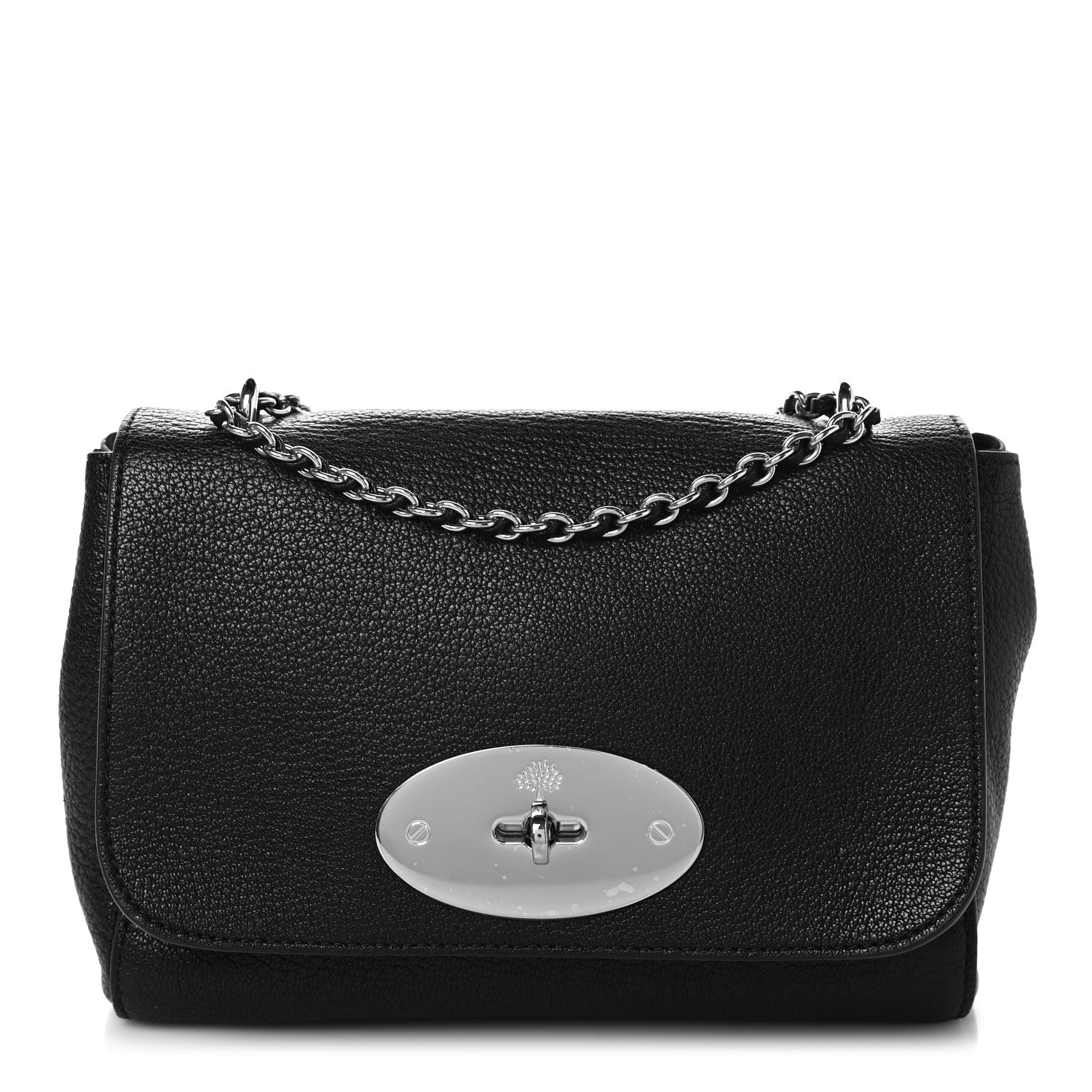 Mulberry Glossy Goatskin Small Lily Flap Black 1 of 10
