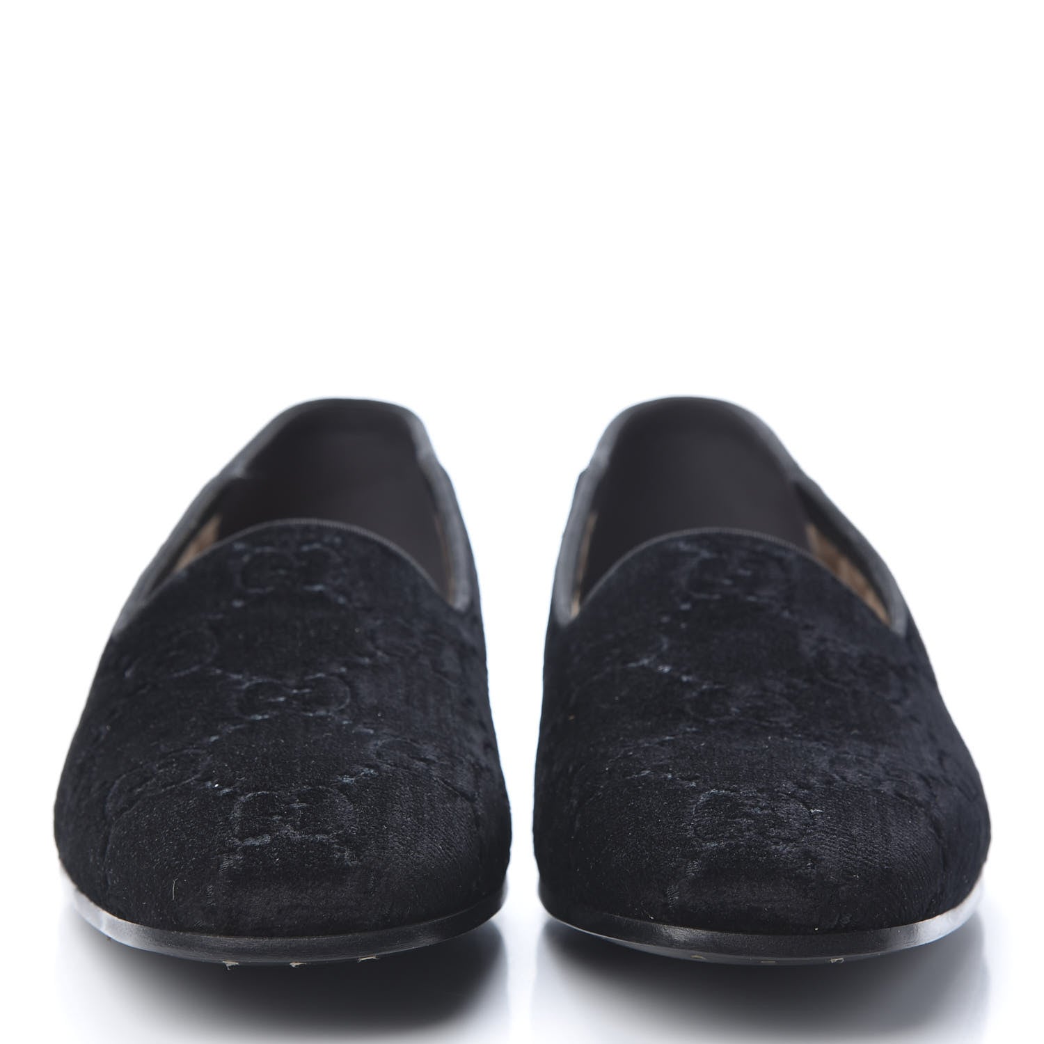 Gucci Velvet GG Monogram Mens Loafers 8.5 Black 2 of 9