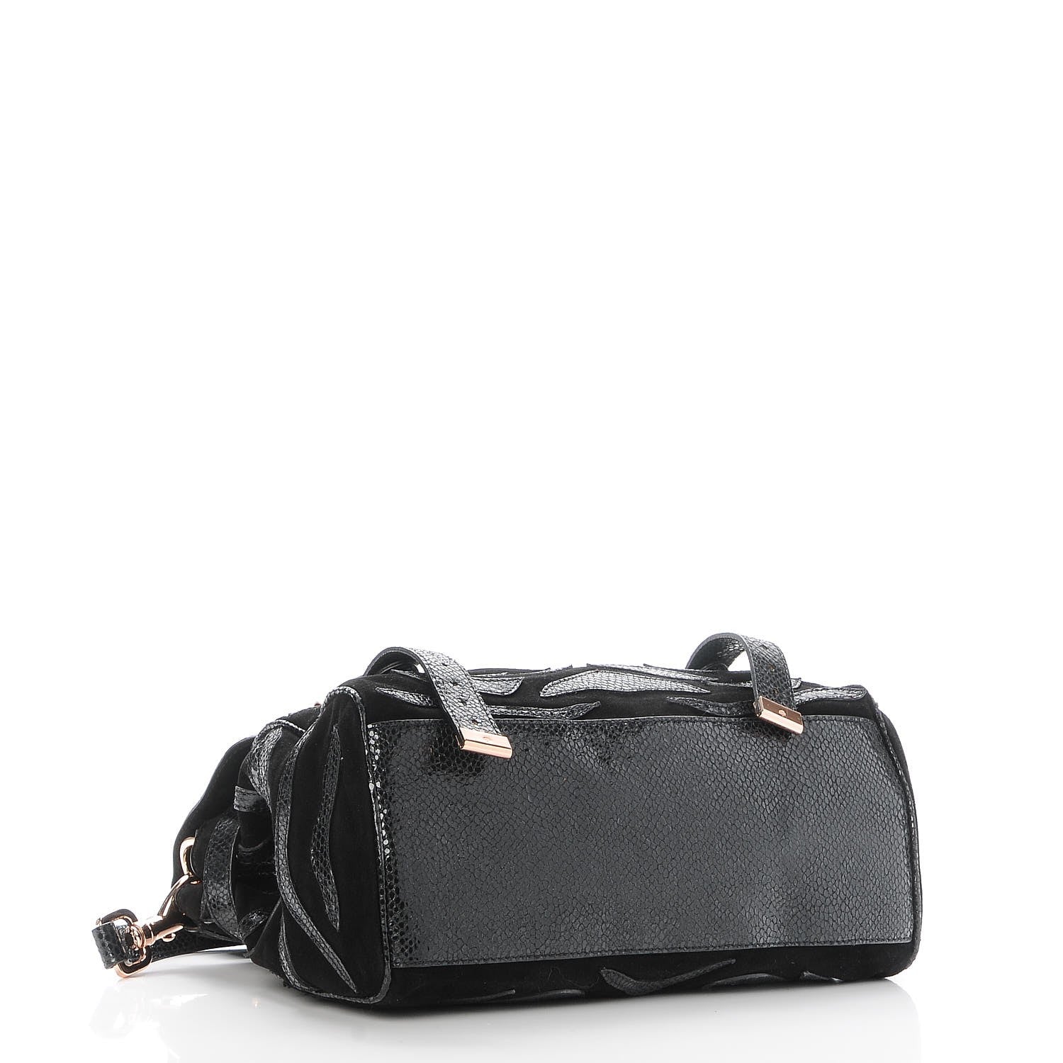 Mulberry Suede Lizard Print Patchwork Medium Alexa Black 4 of 7