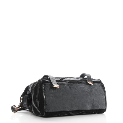 Mulberry Suede Lizard Print Patchwork Medium Alexa Black 4 of 7