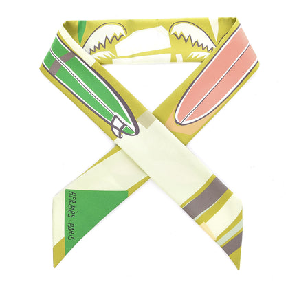 Hermes Silk Sea Surf and Fun Twilly Absinthe Jaune 1 of 7