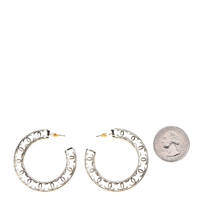 Chanel CC Hoop Earrings Gold 2 of 4