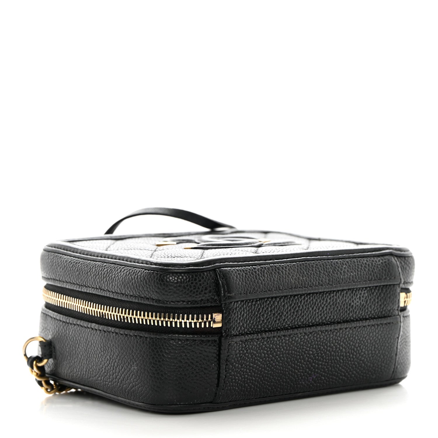 Chanel Caviar Quilted Small CC Filigree Vanity Case Black 4 of 18