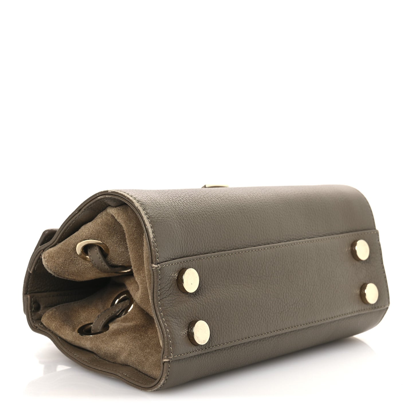 Grainy Calfskin Small Rosalie Satchel Nude