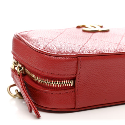 Chanel Caviar Quilted Waist Bag Red 9 of 12