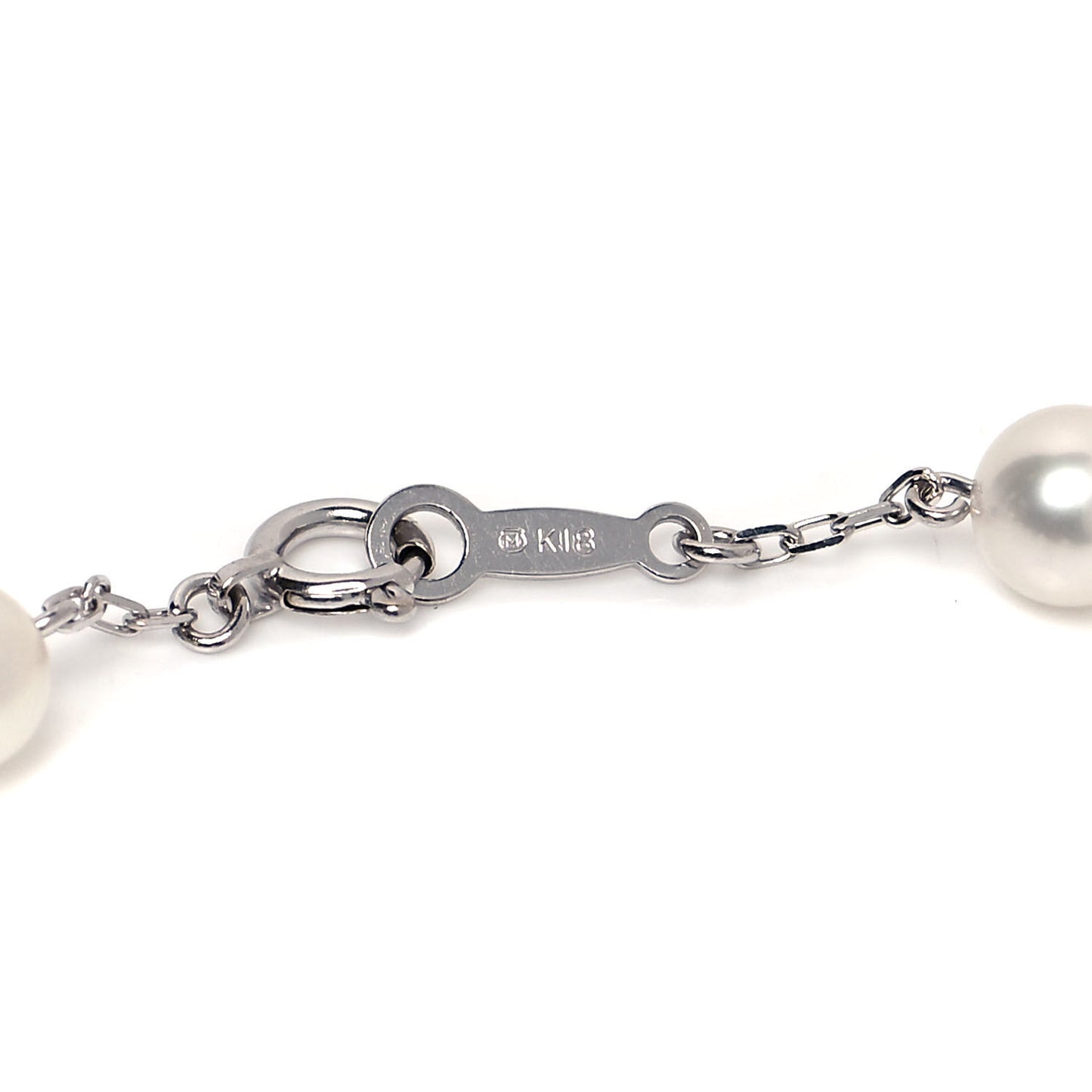 18K White Gold 5mm Akoya Pearl Station Bracelet