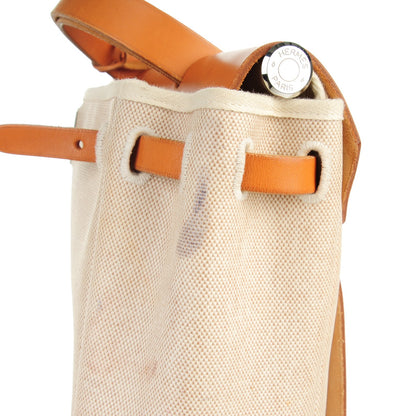 Hermes Toile Vache Calfskin Herbag 30 PM Backpack Natural 3 of 11