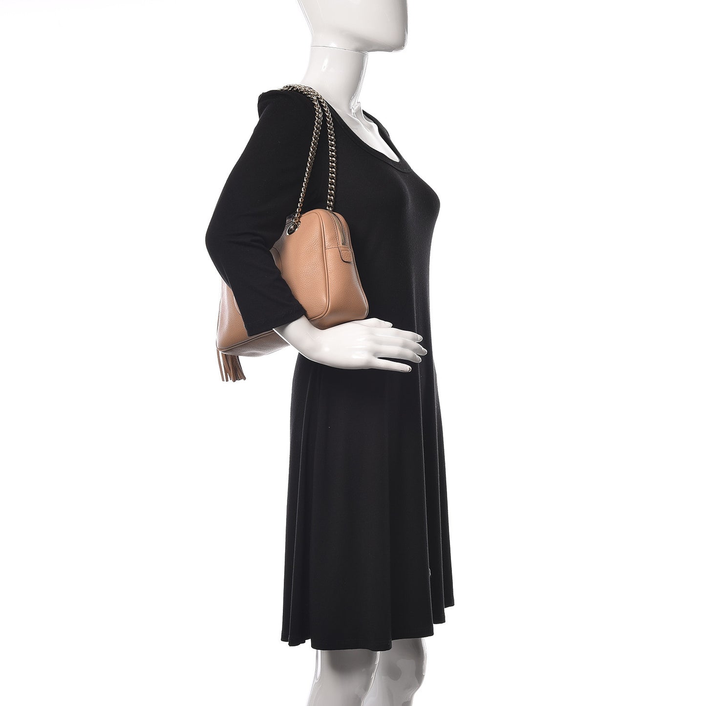 Pebbled Calfskin Small Soho Bowler Camelia
