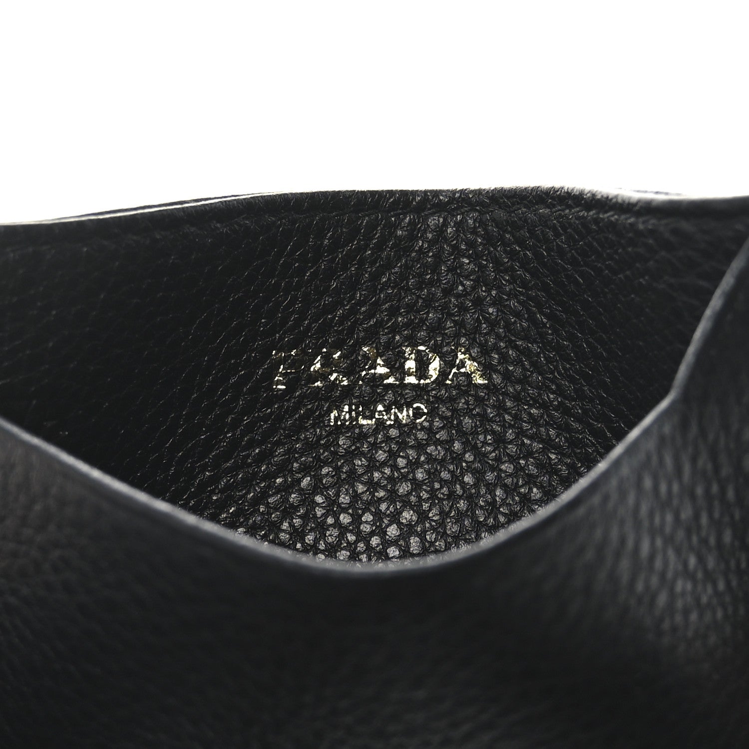 Prada Vitello Grain Metal Card Holder Black 6 of 7