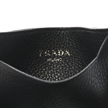 Prada Vitello Grain Metal Card Holder Black 6 of 7
