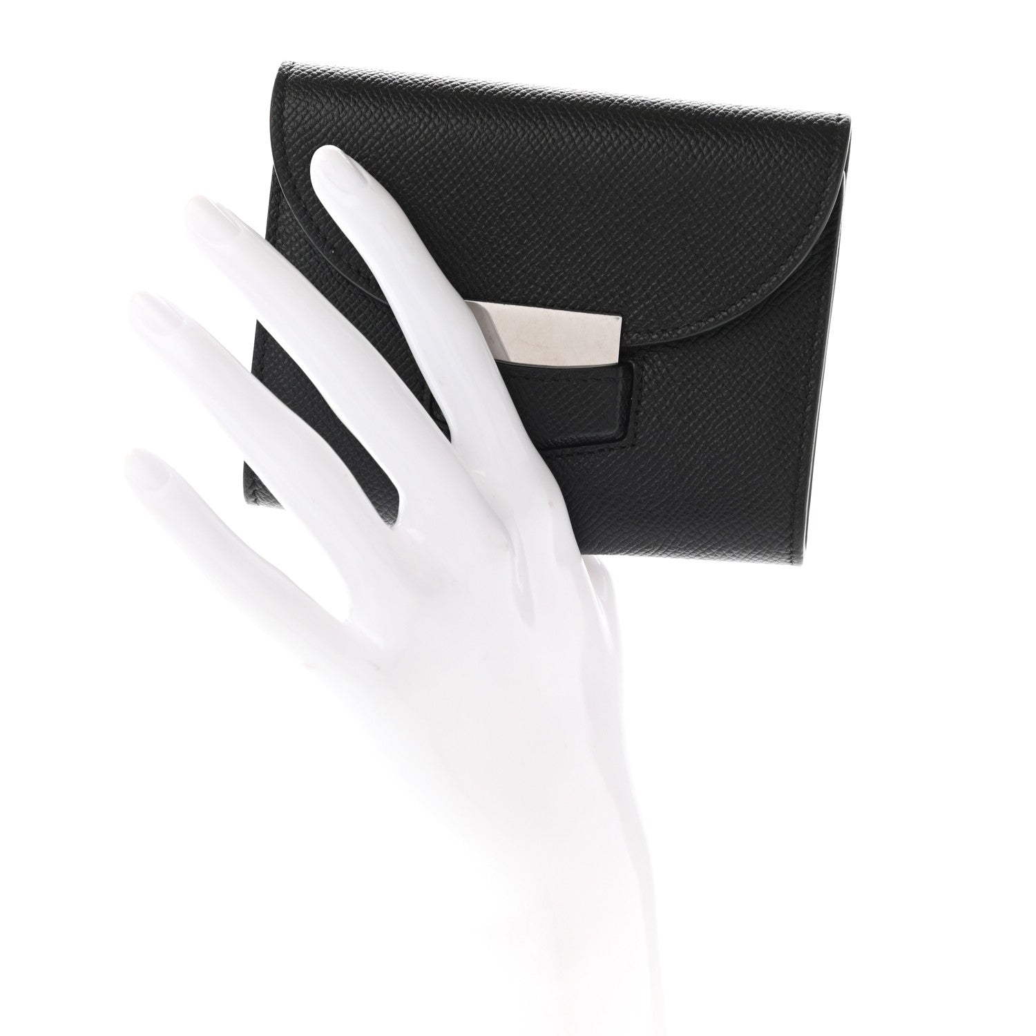 Celine Grained Calfskin Small Trotteur Multifunction Wallet Black 2 of 11