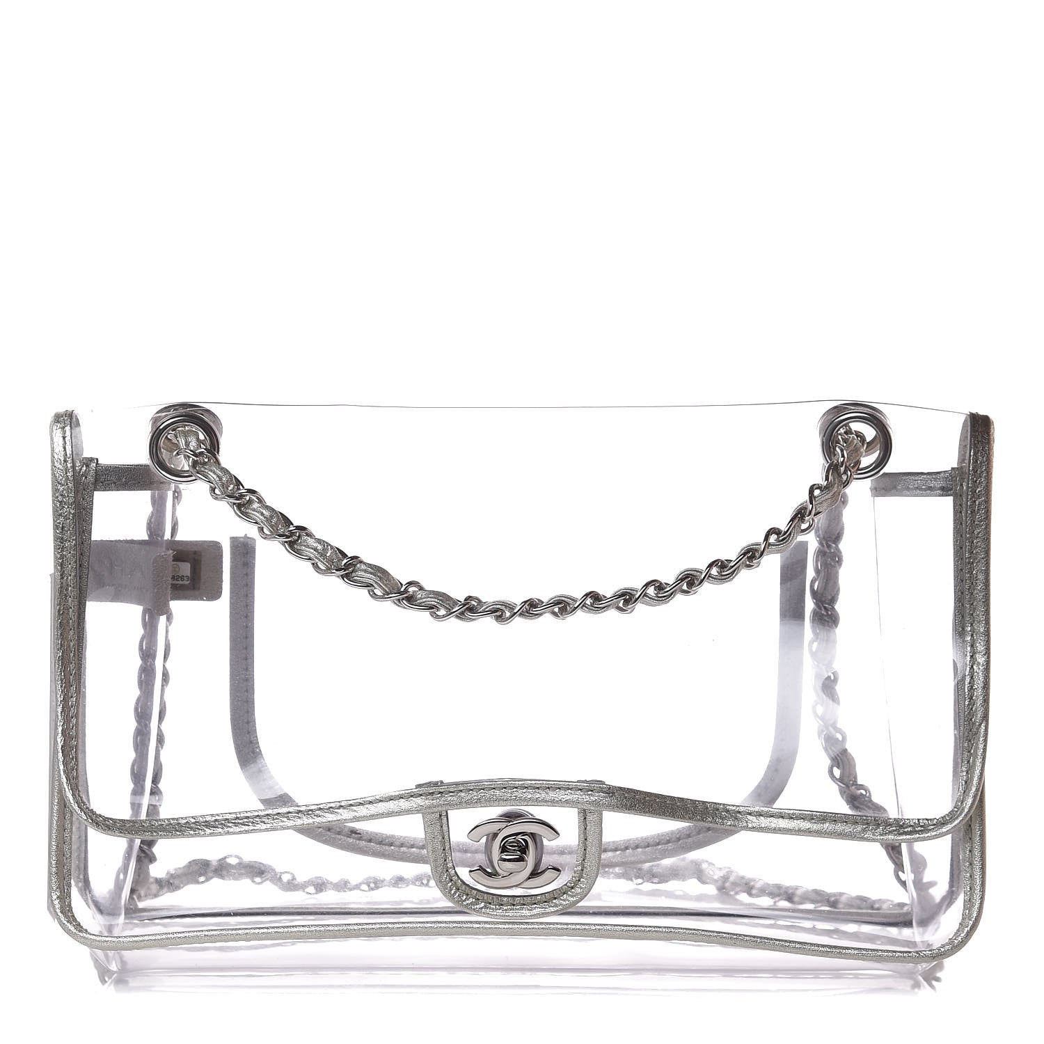 Chanel Vinyl Lambskin Large Naked Flap Silver 1 of 8