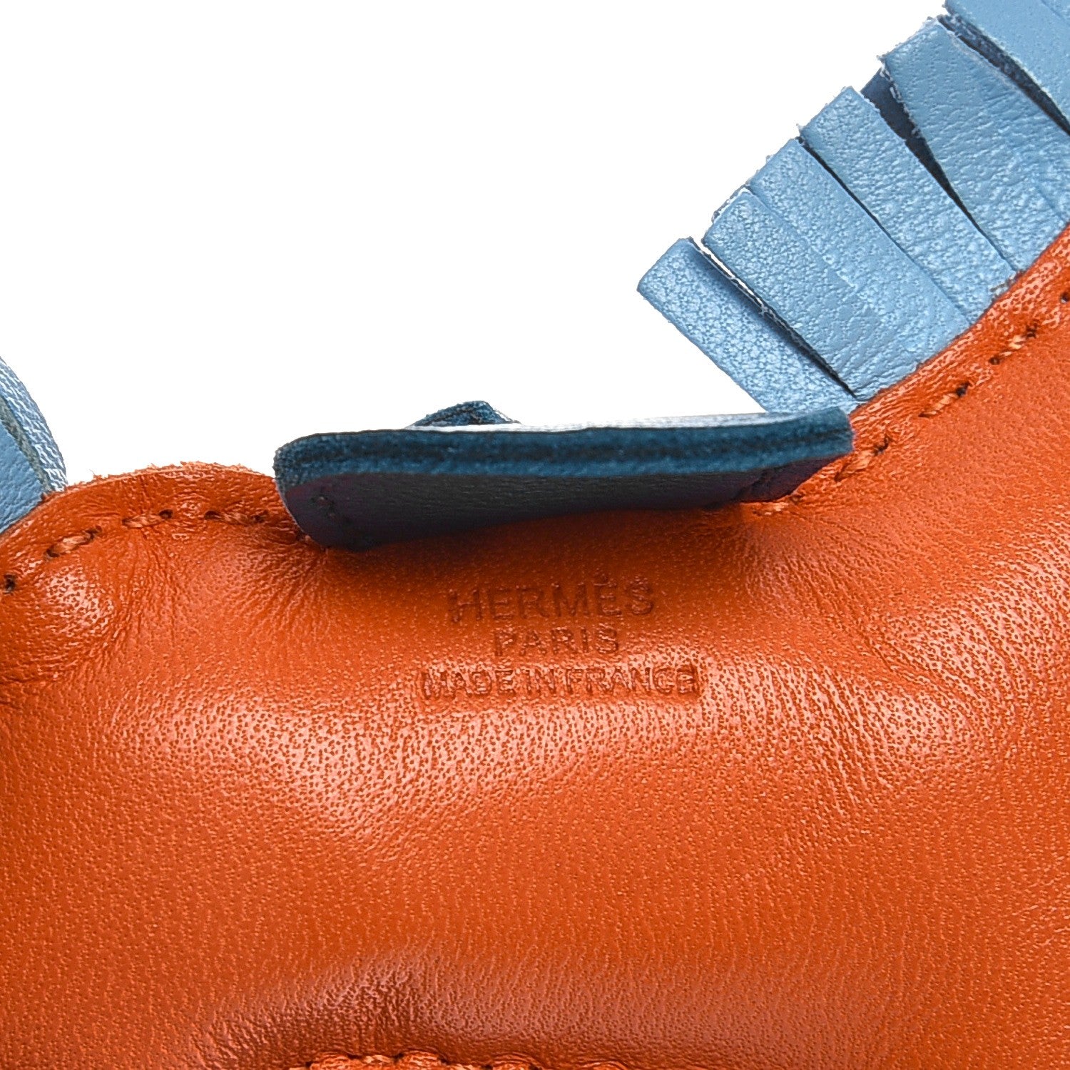 Hermes Milo Lambskin Grigri Rodeo Horse Bag Charm PM Feu Celeste Bleu Izmir 3 of 4