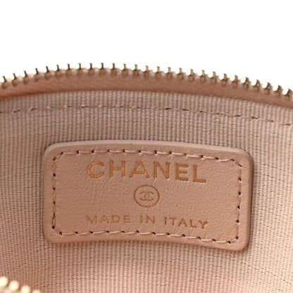 Chanel Caviar Quilted Zip Card Holder Wallet Light Beige 5 of 6