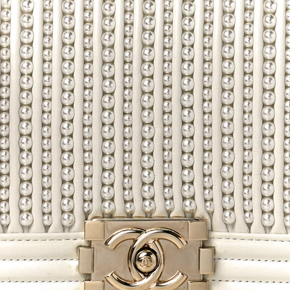 Chanel Calfskin Pearl Medium Boy Flap White 9 of 12